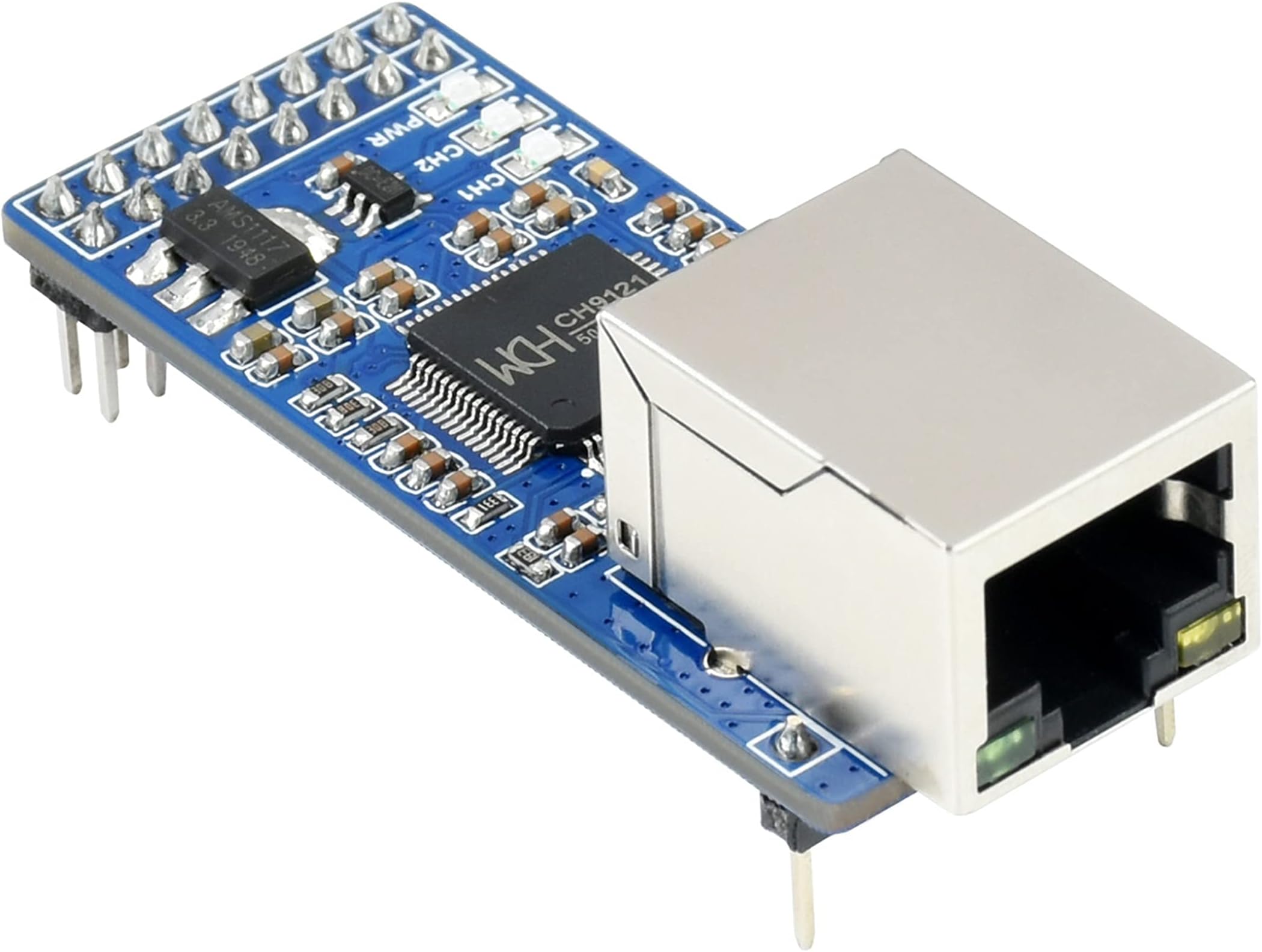 2-Channel UART To Ethernet Converter, Serial Port Transparent Transmission Module UART TTL and RJ45 Ethernet Bi-Directional Transmission, with Control Pin for Raspberry Pi/Arduino/STM32,ect.