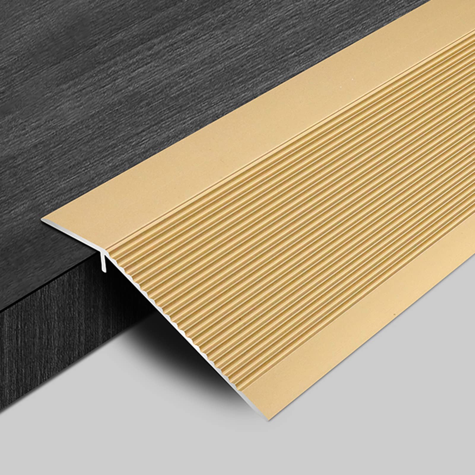 Aluminum Alloy Gap Covering Joining Strips,Transition Strip Doorways Threshold Reducer Edging Trim Strip, Smooth Transition Threshold Strips, Height Difference(Gold)