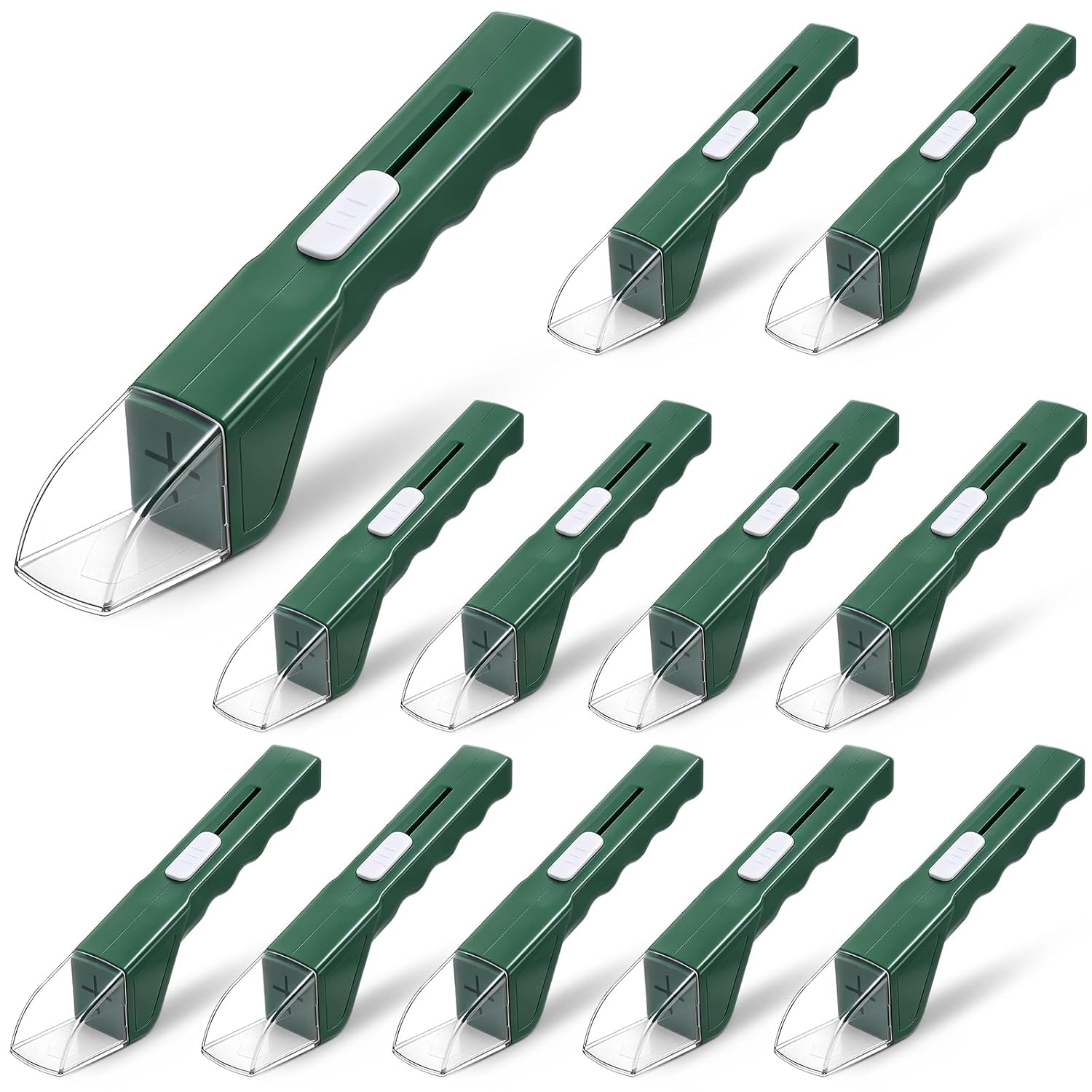 12 Pcs Bug Catcher, Contactless Insect Catcher with Slide Closure, Observation Tool for Indoor Outdoor Home Garden, Green