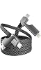 4-in-1 Multi-Function USB Charging Cable, Apple CarPlay and Android Auto Compatible, Braided Cable, Fast Charging 1 Meter