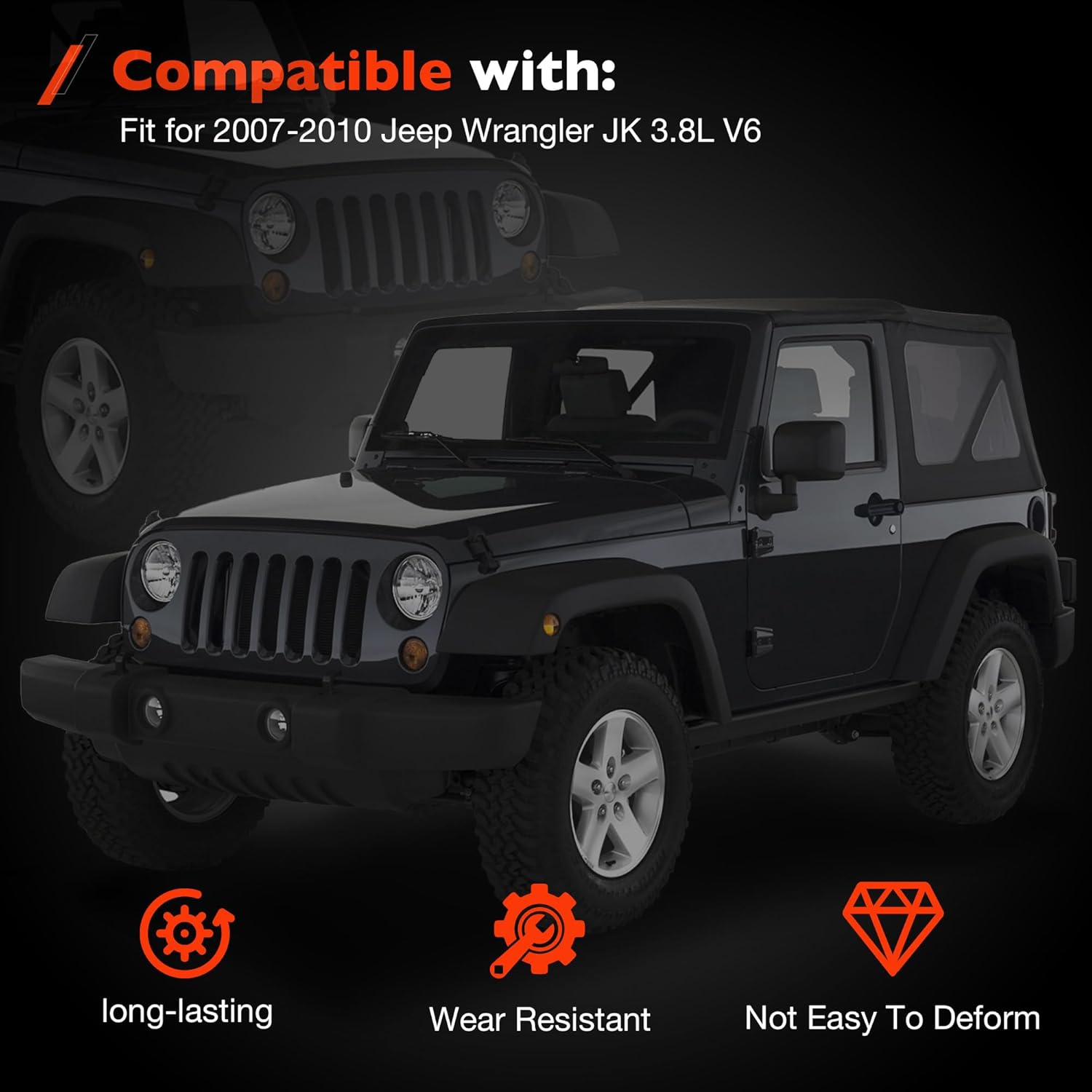 55111840AE Front Climate Control Module A/C Heater Air Conditioning Panel w/Rear Window Defogger Switch, Compatible with 2007-2010 Jeep Wrangler JK Rubicon Replace# 55111840AB, 55111840AC, 55111840AD