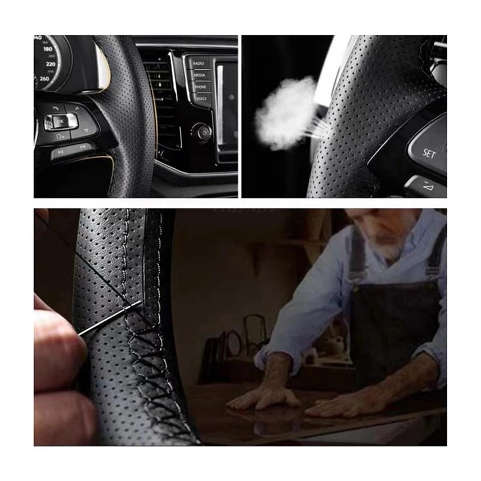 Volante Automóvil Funda Volante Piel Ante para Subaru para Forester 2013-2016 para Legacy 2012-2014 para Outback XV para Impreza Protector Volante Coche(Grey)