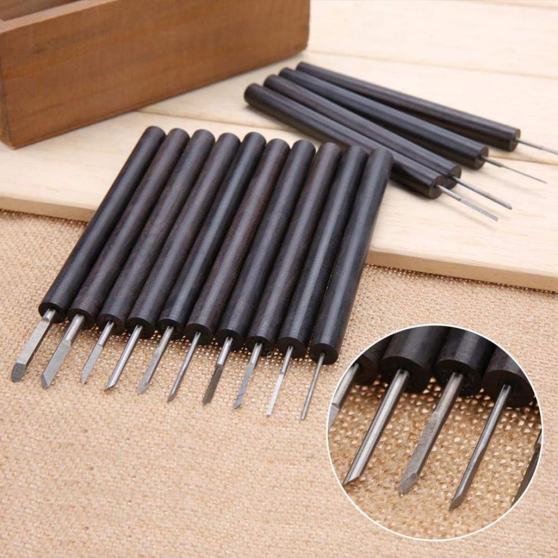 Wood Carving Tools Hand Professional Gouges Carbon Steel Whittling Cut Set for Sculpture 14PCS