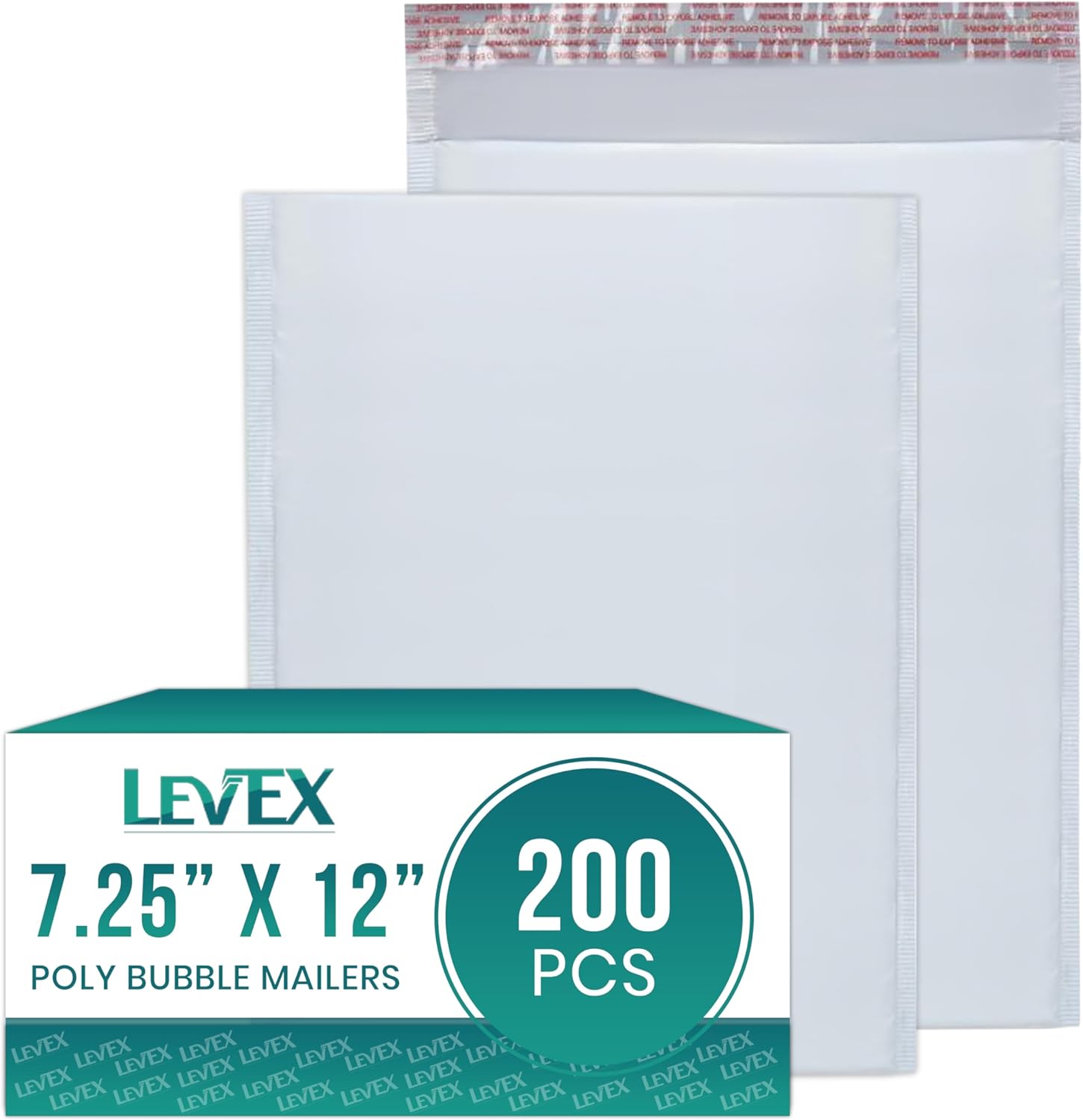 Levex - #1 7.25" x 12" [200 Pack] Poly Bubble Mailers, Padded Envelope Mailers, Packing Envelope & Mailing Bags for Shipping