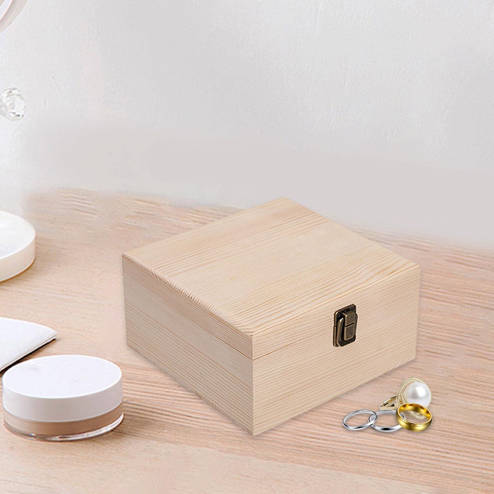 【ヴィンテージ木製ボックス蓋付き】 Amazon.co.jp: ヴィンテージスタイルの木製収納ボックス ヒンジ付き蓋