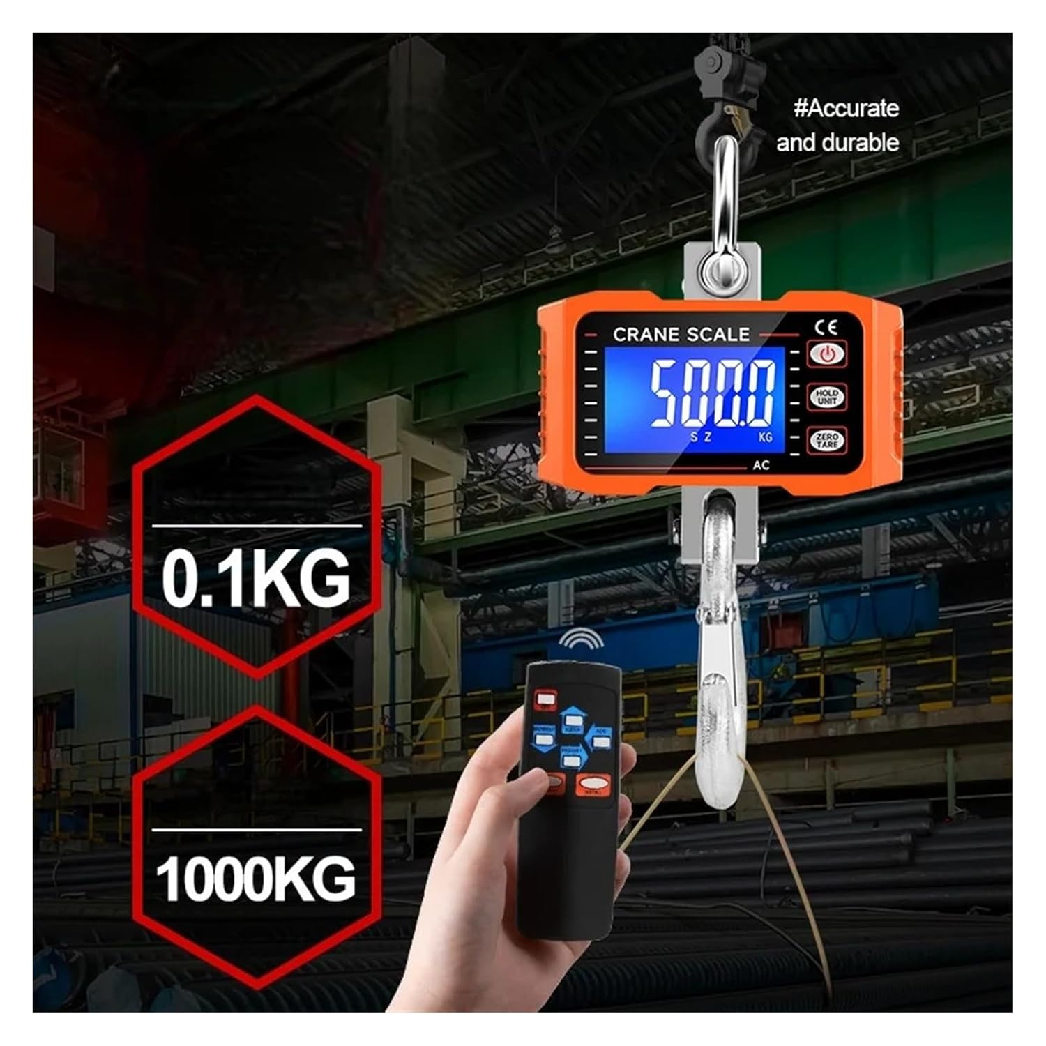 Hanging Scale Luggage Scales Digital Crane Industrial Wireless Electronic, for Lifting Strong Capacity