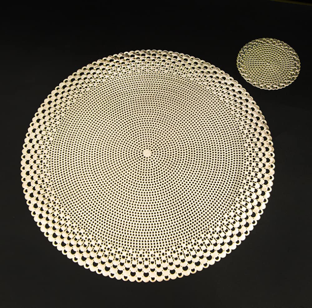 Hula Gold Round Placemats - 6 Pack Decorative Pvc Placemats For Dining Table (Washable)
