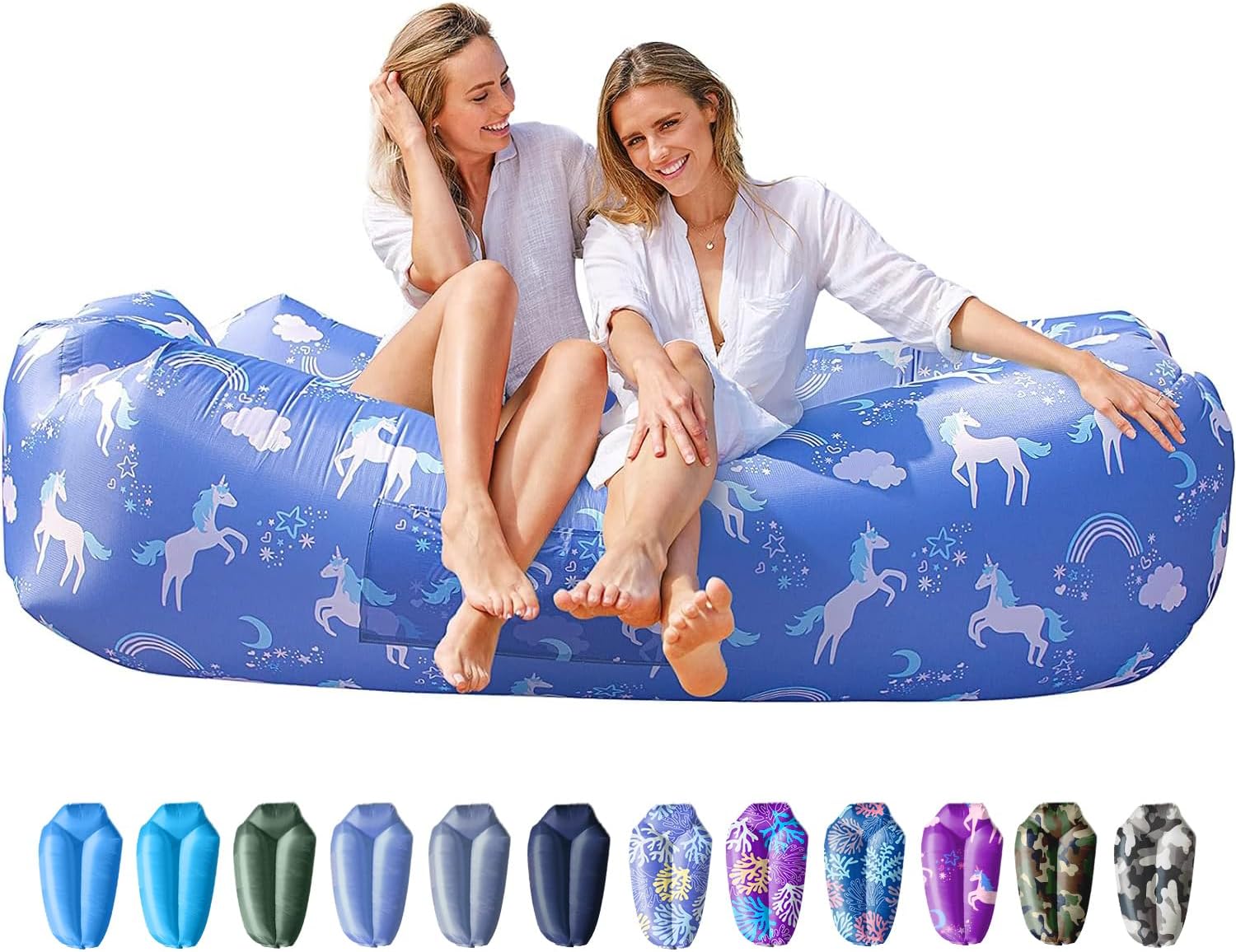 AlphaBeing Inflatable Lounger Beach Chair Accessories, Air Sofa Hammock Inflatable Couch for Camping Backyard Lakeside with Compression Sacks, Ideal Outdoor Gifts for Adults