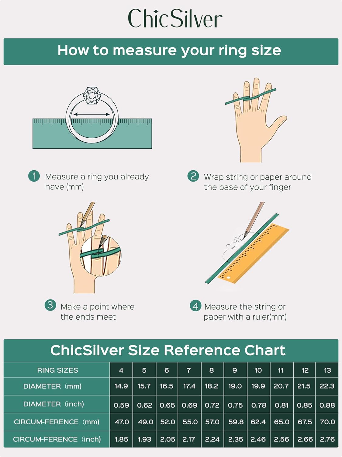 ChicSilver 925 Sterling Silver Claddagh/Triquetra Celtic Knot Promise Ring Size 4-12 - Image 5