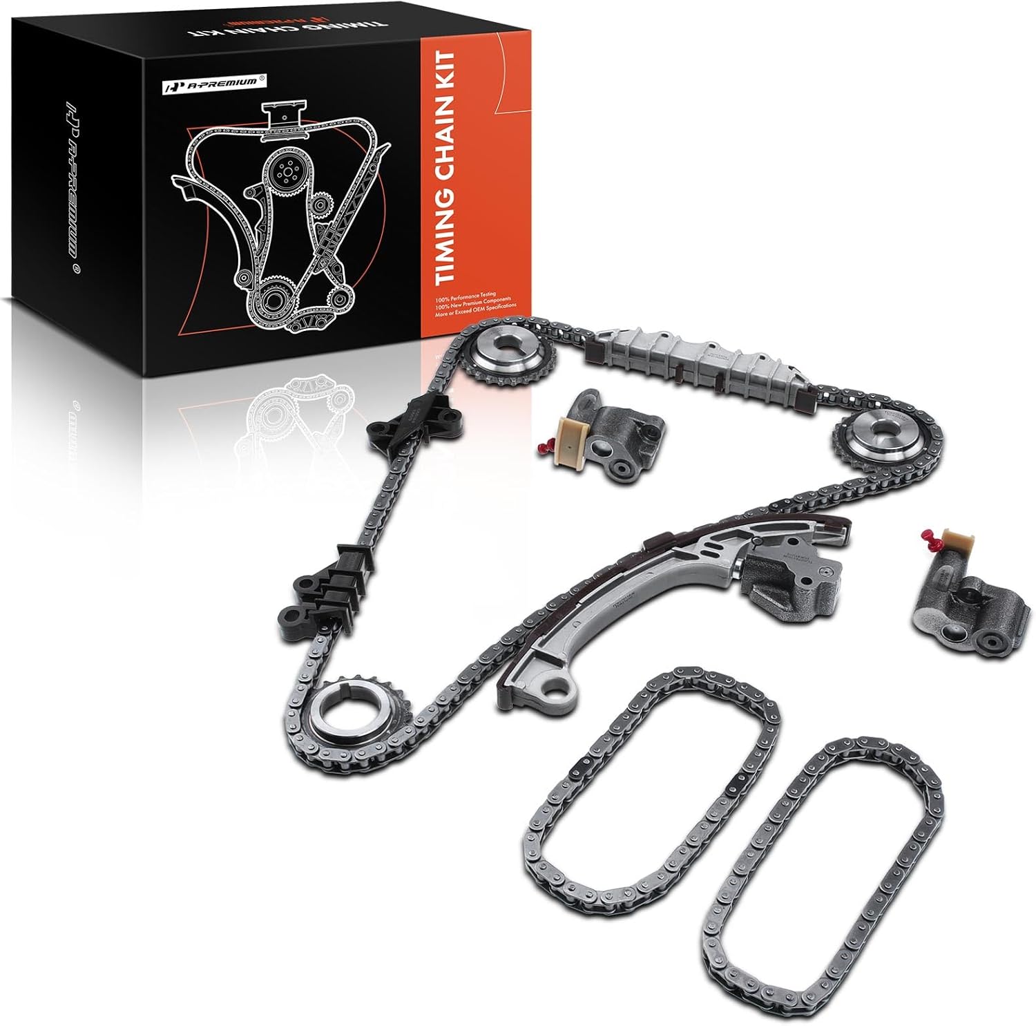 A-Premium Engine Timing Chain Kit W/Tensioner & Sprocket & Guide [fits DOHC, V6 3.5L] Compatible with Nissan Pathfinder 2001-2004 & Infiniti QX4 2001-2003, Replace# 13028-31U00, 13028-2Y000