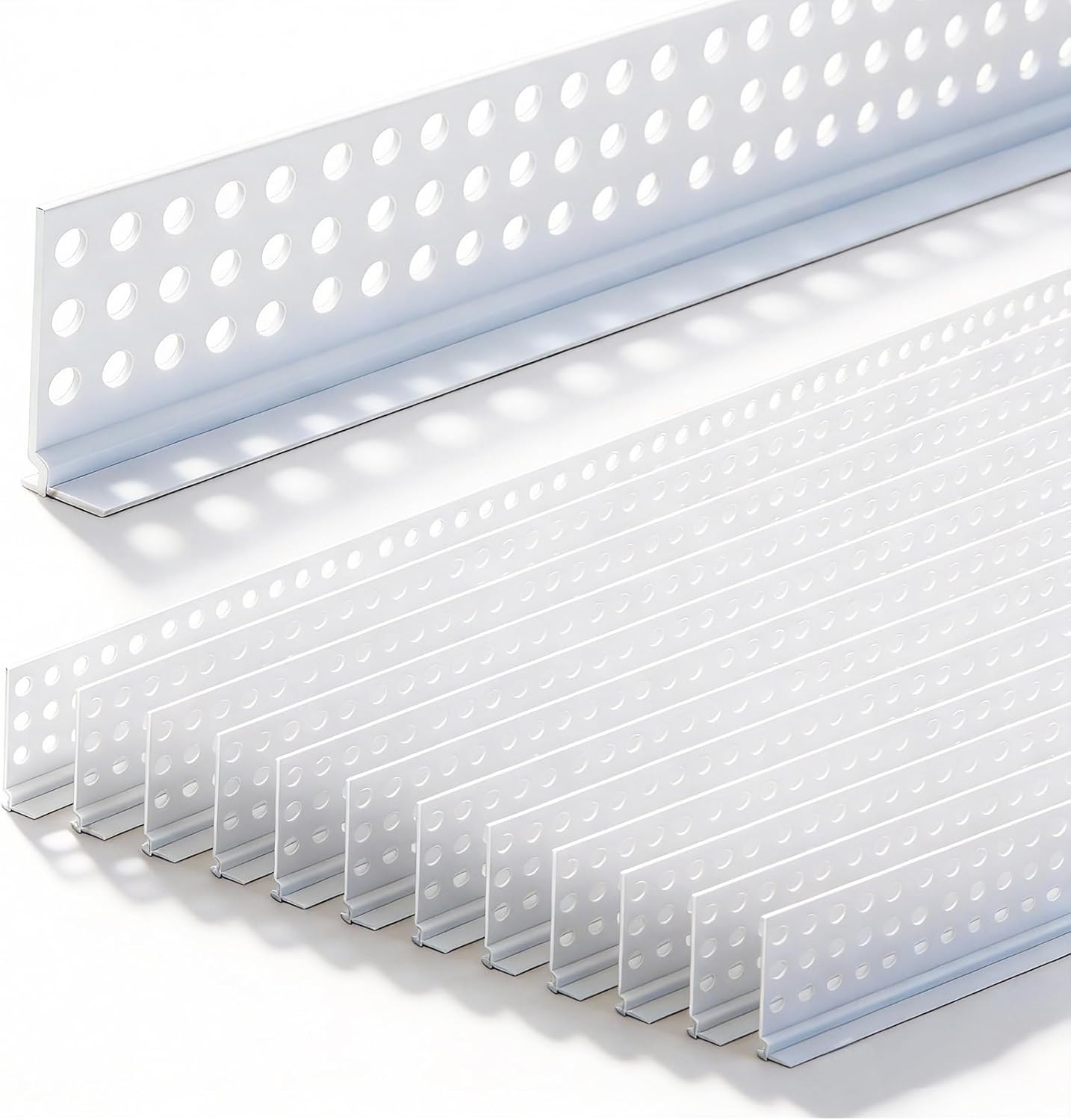 Sasylvia 12-Pack 7ft Vinyl Drywall Corner Bead Kit for 1/2" Shower Walls - Moisture-Resistant, Easy Install