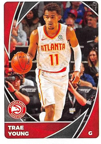 2020-21 Panini Stickers #110 Trae Young Official NBA Basketball Album Sticker Measuring 2.75 inch tall X 2 inches wide in Raw (NM or Better