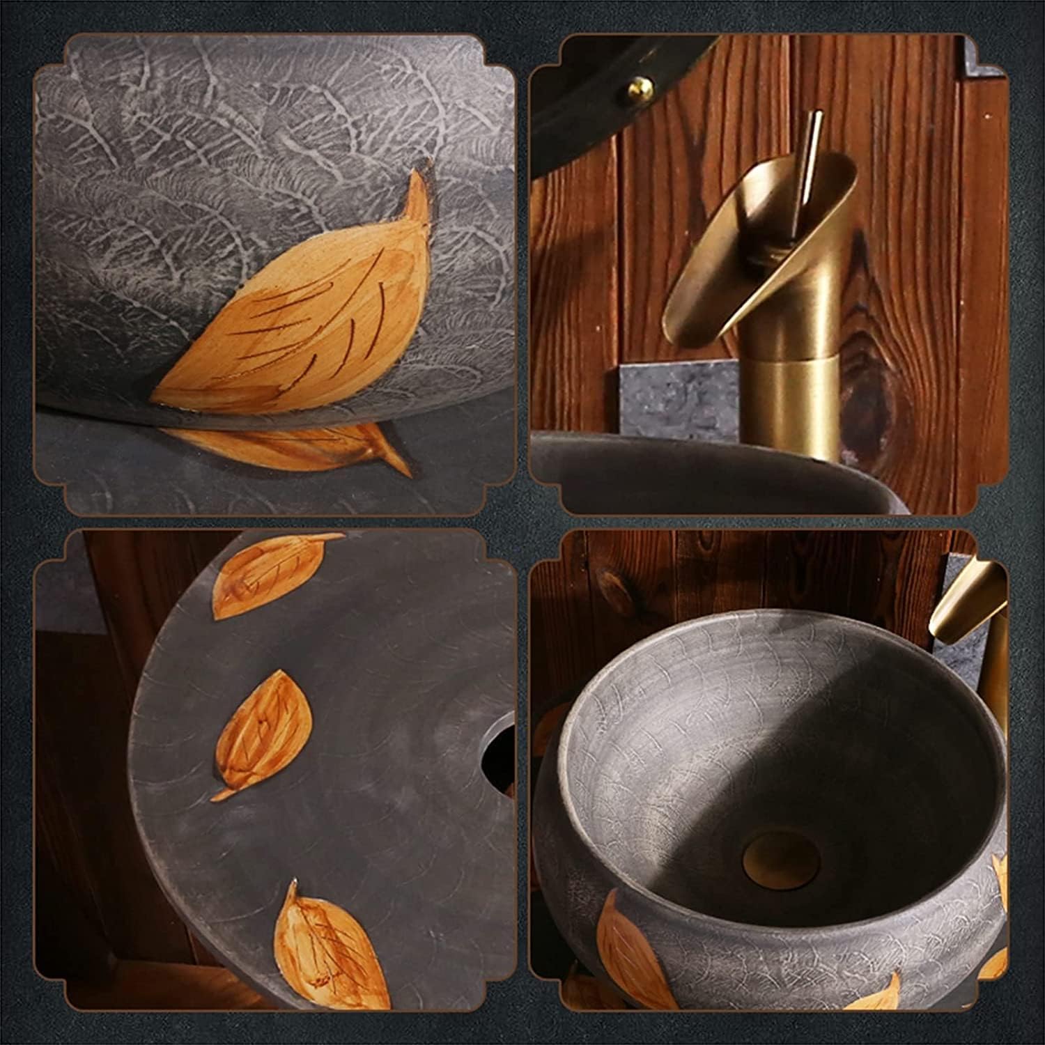 Full Pedestal Art Bathroom Basin Sink freestanding Pedestal Bathroom Sink Pedestal Hard and use (Color : K Size : No Mirror (Q No Mirror)) (Z with Mirror)