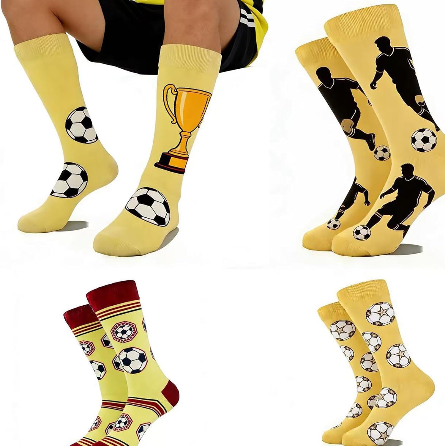 Cotton Socks for Men Soft Breathable Athletic Hosiery Size 38-45 Football Socks
