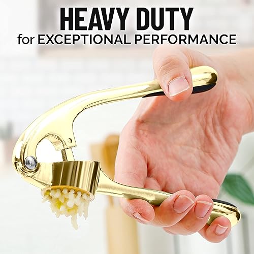 Miniatura 6 de Zulay Prensa de ajo con mango ergonómico suave y fácil de apretar, diseño robusto, extrae más pasta de ajo por diente, trituradora de ajo para