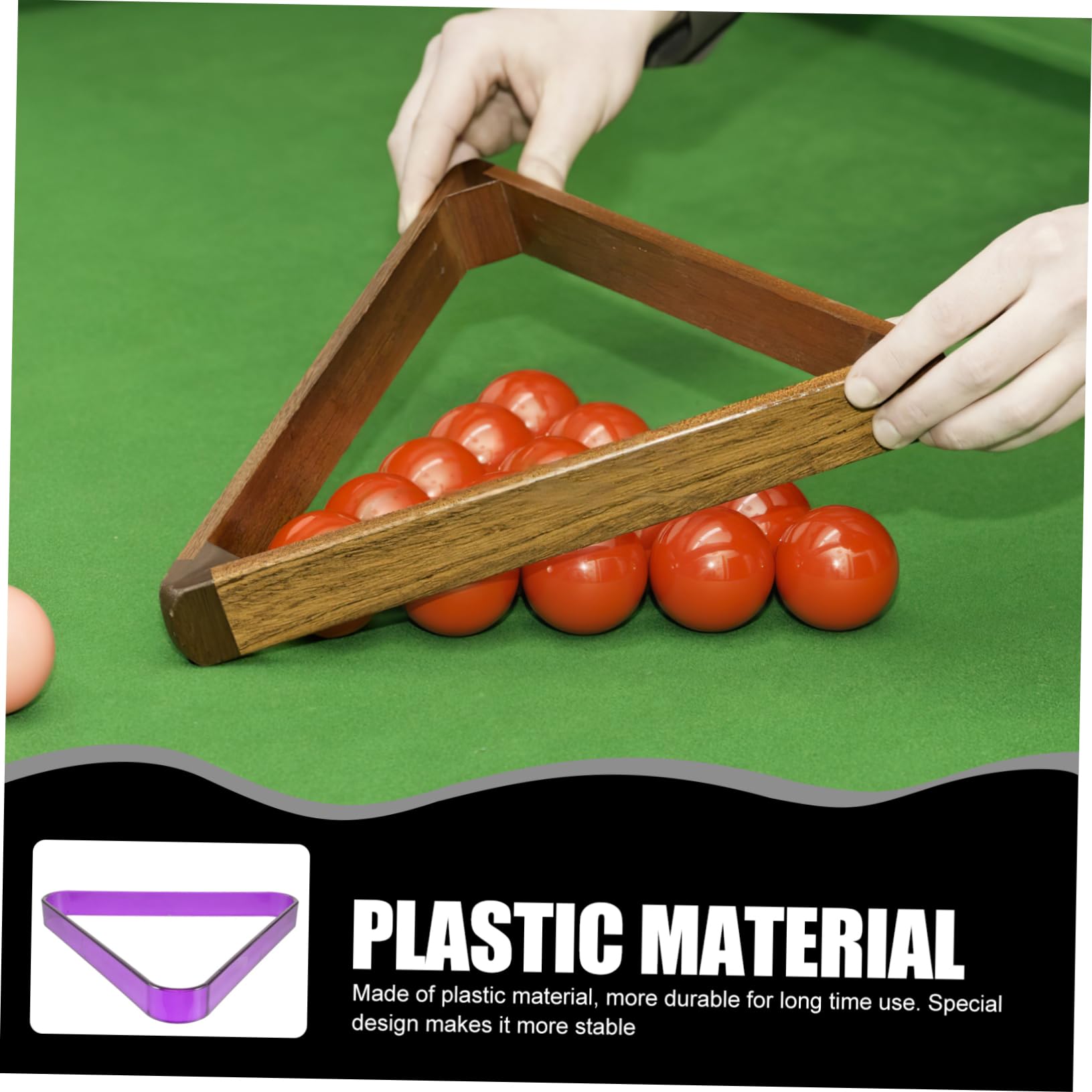 VICASKY Mini Billiard Rack Triangle Durable Pool Ball Storage Rack for Standard Balls for Pool Tournaments Easy to Use for All Ages