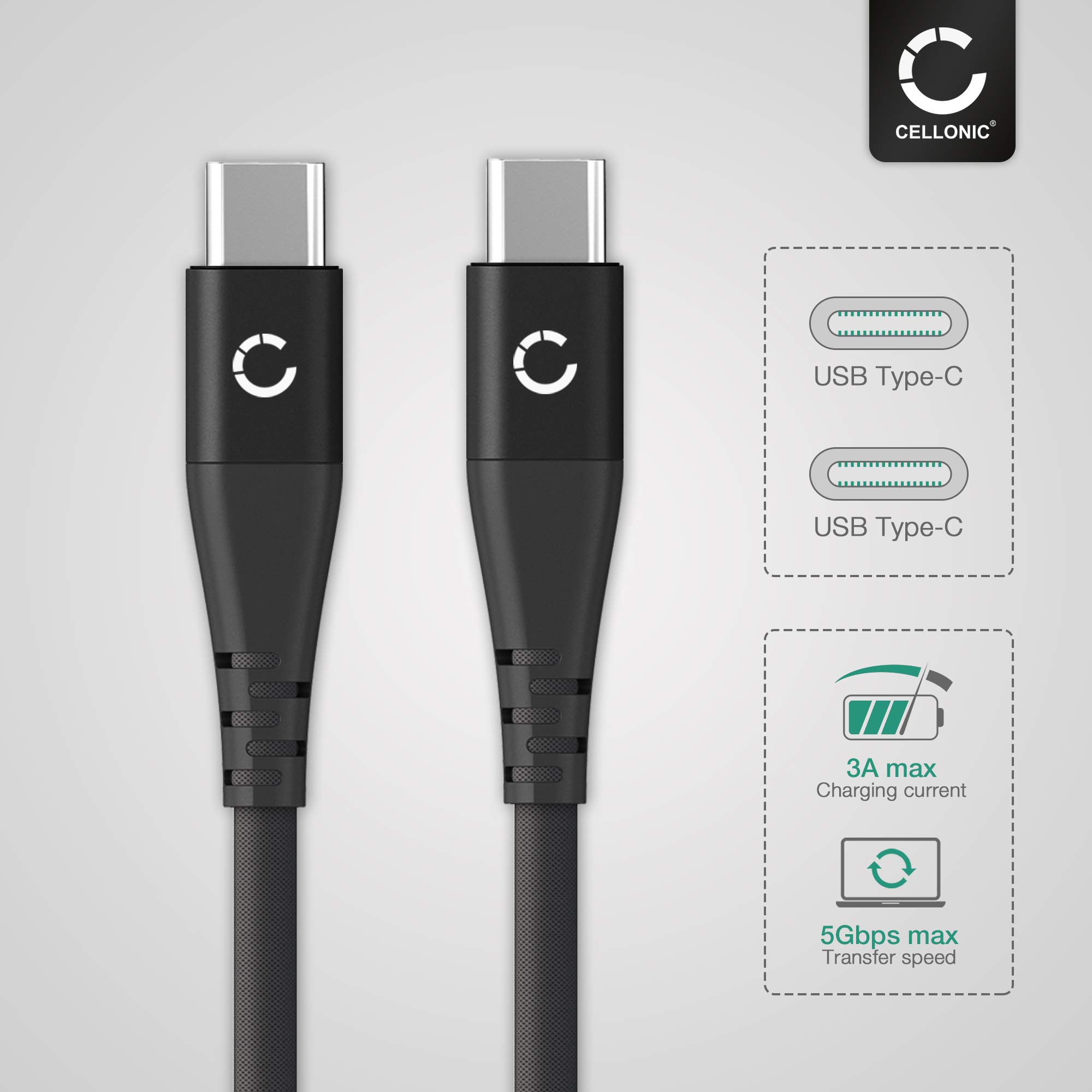 CELLONIC USB-C Ladekabel 1m, 3A, Kompatibel Mit ASUS ROG Phone 5, 3, Zenfone 8, 7 Usw., Schnelles Laden & Datenübertragung