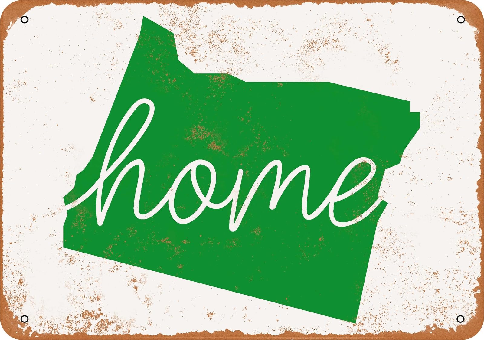 Miaomansenstore Metal Sign - Home Oregon - Vintage Look Home Decor