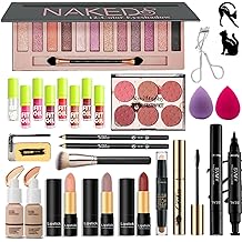 28 Pcs All in One Full Makeup Kit for Women, Makeup Set for Women&amp;Beginner,Eyeshadow, Foundation, Lipsticks, Eyeliner, Mascara, Brow Soap Make Up Gift Set for Women Teen Makeup Kit For Girl