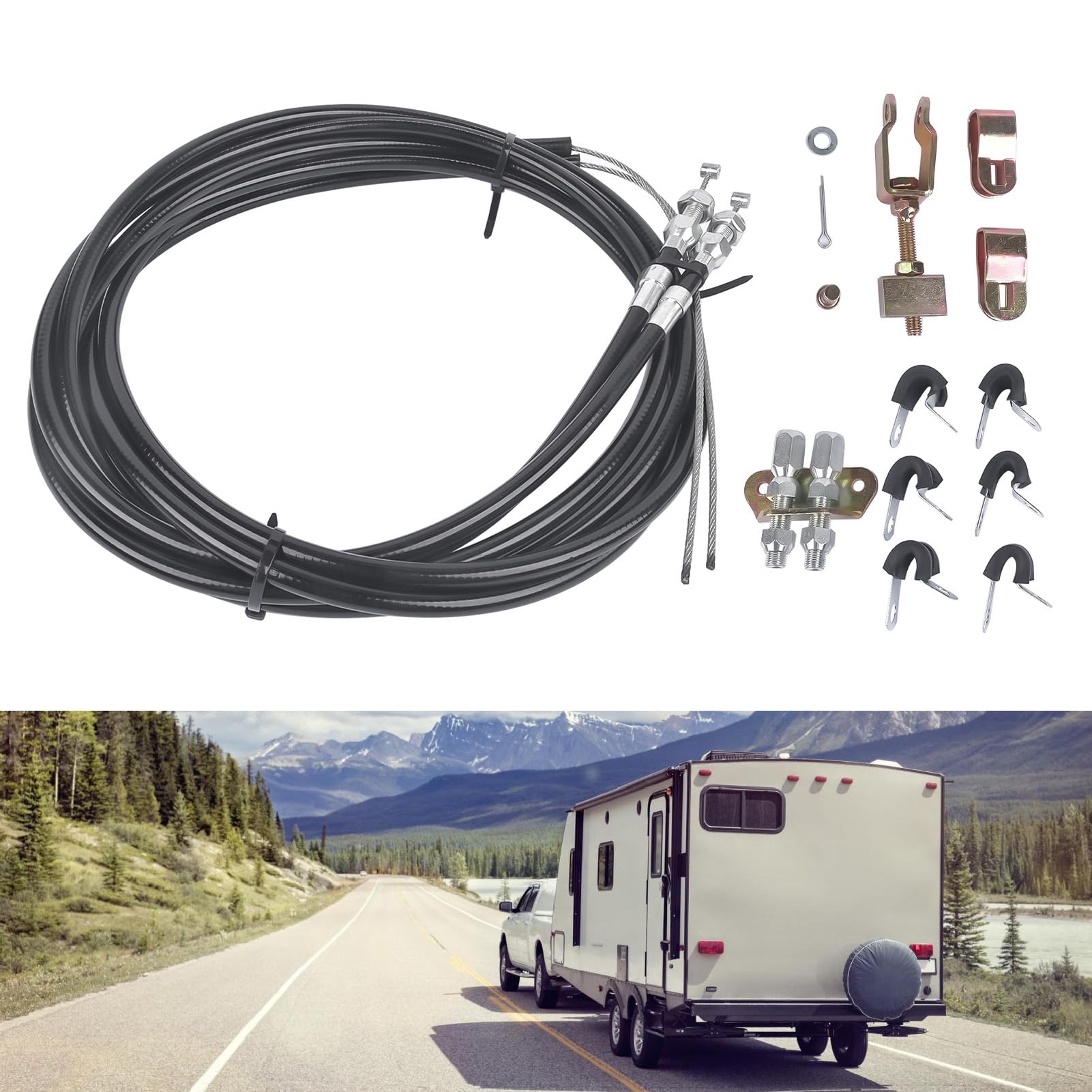 Ausla Zestaw Naprawy Hamulca Hamulca Awaryjnego, Kabel Parkingowego do Wewnętrznych Hamulców Bębnowych, OE Numer 330-9371, Wszechstronna Funkcja, Idealna do Konwersji z Tyłu i Fabryczne Hamulce