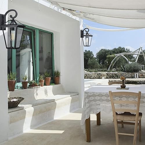 Miniatura 4 de Lámparas de pared para exteriores, faroles de pared exterior impermeables con vidrio, apliques de pared exterior, luces de porche delantero