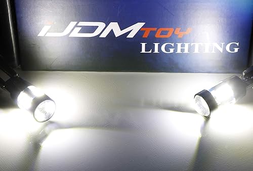 Miniatura 3 de iJDMTOY (2) Focos ledes T10 de repuesto, gran poder, con 4-SMD, 921 912 920 168, para Chevrolet, Ford, GMC, Honda, Nissan, camión Toyota, luces para