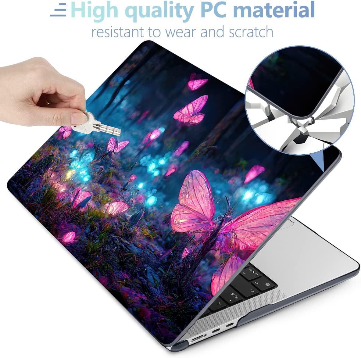 MEEgoodo Case for MacBook Air M4/M3/M2 13.6 inch 2025 2024 2022, Fit Model A3240 A3113 A2681, Compatible with MacBook Air 13 inch, Laptop Hard Shell Case with Keyboard Cover, Fantasy Forest - Image 4