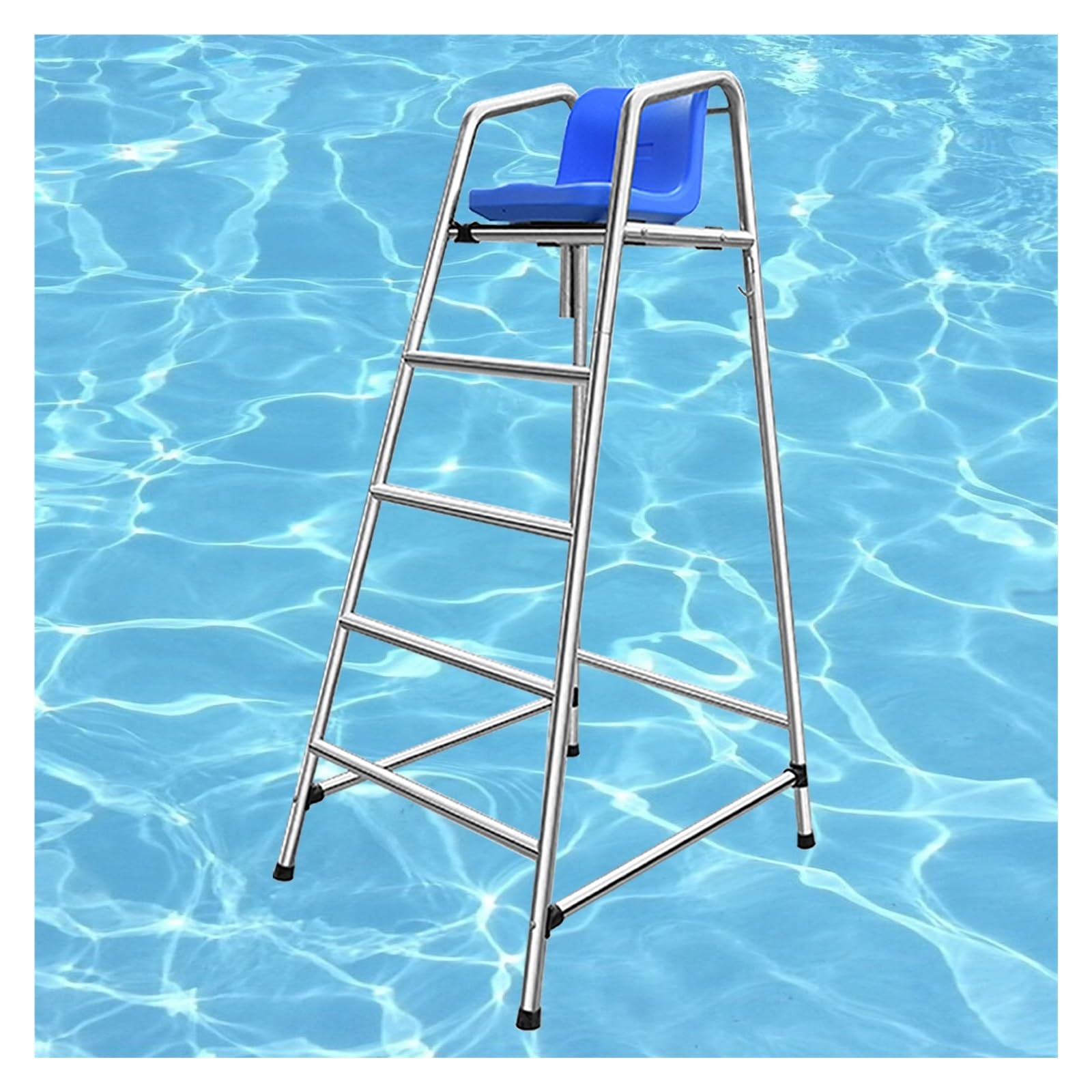 Genérico Sillas portátiles para socorristas: Estructura metálica Ajustable de 1,2 a 1,8 Metros, Asiento cómodo de ABS, Capacidad de 300 kg, Plataforma de 2 a 4 escalones. Equipo de Seguridad Esencial