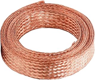🎁 FREEBIE: Cinghia di messa a terra in treccia piatta di rame, larghezza 3 m, collegamenti elettrici di messa a terra da 13 a 22 mm(W…