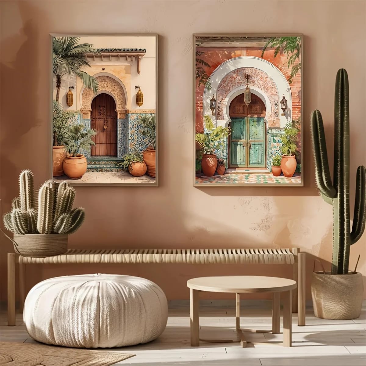 Cuadros murales marroquíes bohemios para vestir paredes vacías con elegancia neutra