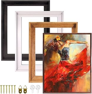 Canvas Floater Frame for 1”to 1.25”Deep Gallery-Wrapped Canvas, Floating Wall Art Picture Frame for Paintings and Prints, Wood-Look PS Frames with Hardware 8X8 inch Light Oak
