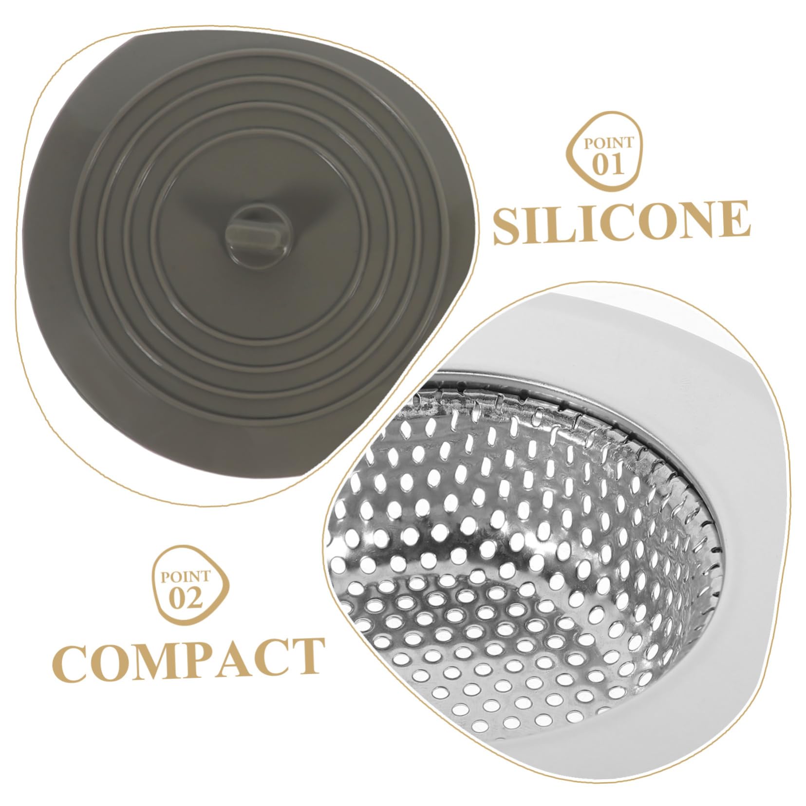 Uonlytech 6sätze Abflussstopfen Und Haarsieb Für Waschbecken Stopfen Und Edelstahl Filter Für Badewanne Küche Und Dusche Teiliges Edelstahlfilter
