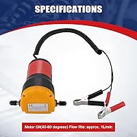 Vista 3 de Extractor de bomba de cambio de aceite, bomba extractora de líquido diésel de 60 W 12 V, bomba de transferencia de succión de barrido con manguera