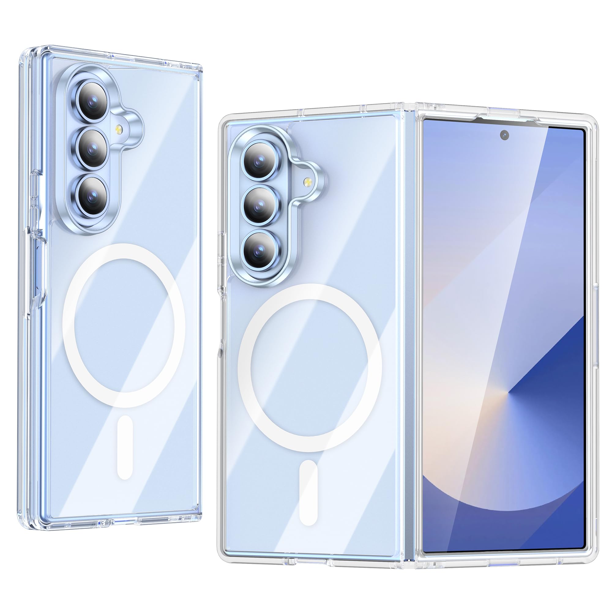 [MagSafe対応] Galaxy Z Fold 7 ケース 全透明 MagSafe対応 Samsung ギャラクシーZフォールド7 5G SC-56F SCG34 ケース マグネット搭載 マグネット式カーマウント対応 耐衝撃 薄型 スマホケース 全面保護 黄ばみ防止Fold 7カバー 透明