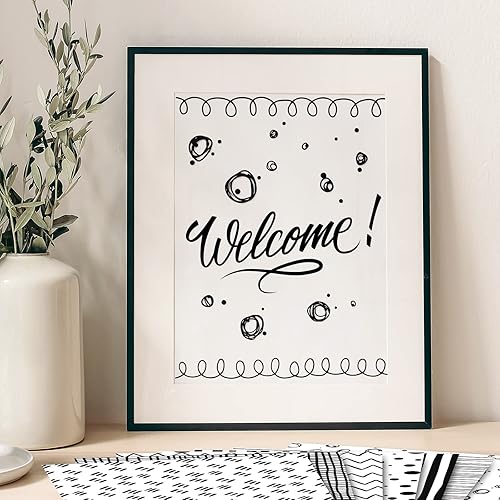 Miniatura 7 de Whaline 60 hojas de papel con patrón de garabatos en blanco y negro tamaño A5 dibujado a mano para garabatos y puntos papel de manualidades