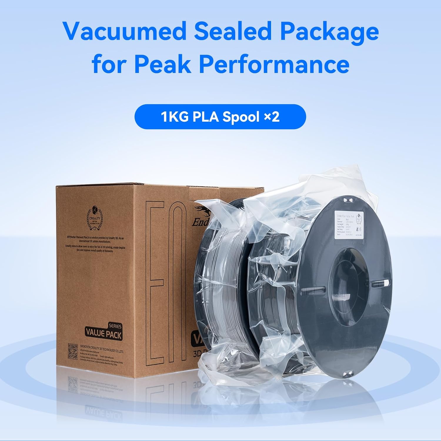 Creality PLA Filament 1.75mm Bundle 2KG, 3D Printer Filament Dimensional Accuracy +/- 0.02mm, No-Tangling Strong Bonding 3D Printing Filament, Fits for Most FDM 3D Printers(White) - Image 5