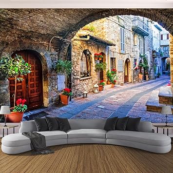 Custom European Style Wall Mural City Street View Wallpaper Living Room Bedroom 3D Wallpaper Home Decor