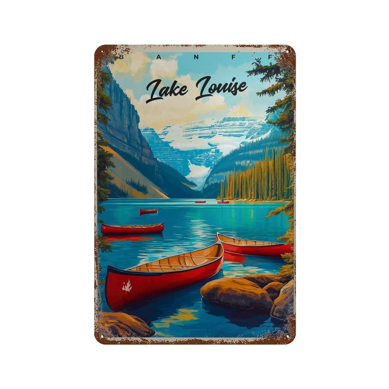 xiaoxiaoshen Lake Louise Canada Travel Banff Wall Decor Art Metal Tin Poster Modern Home Decor Art Home Bar Shop Decorations Vintage Sign 30x20cm