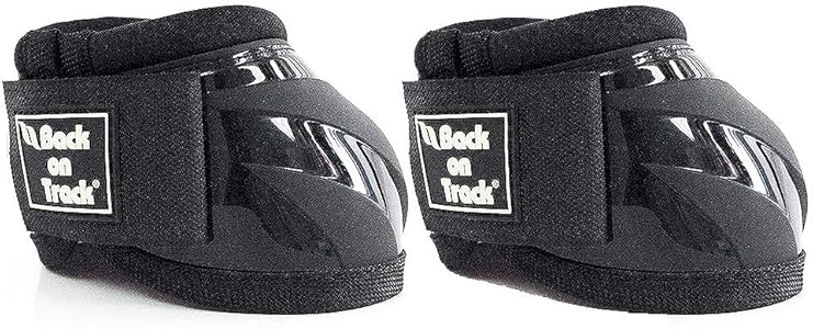 Back on Track Men's Performance Equine Durable Rubber Horse Protective Pair of Hoof Bell Boots with Loop Closure