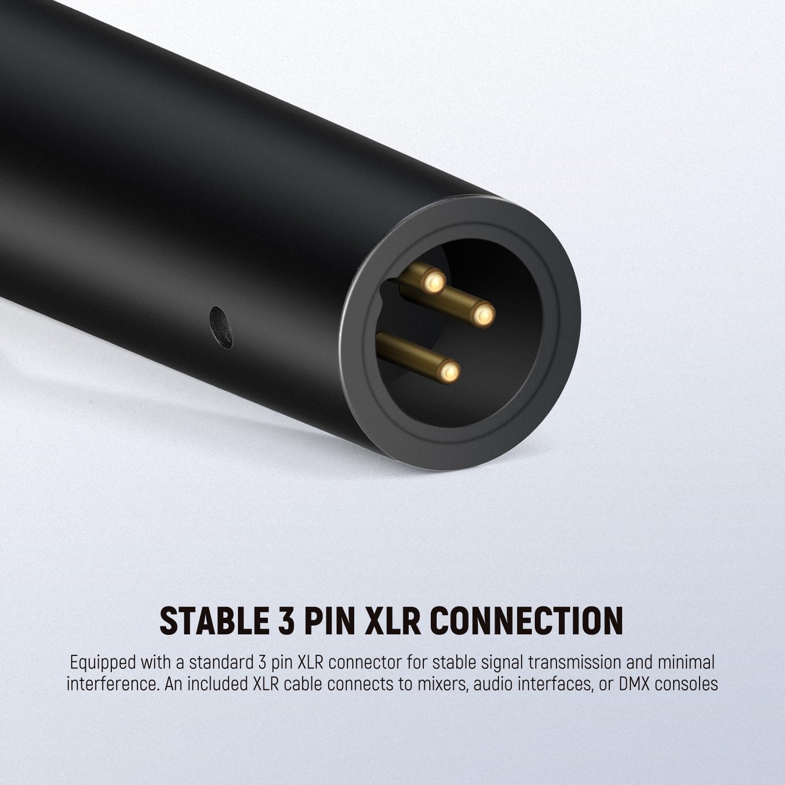 Neewer Kardioidalny mikrofon dynamiczny z męskim kablem XLR do żeńskiego XLR, sztywna metalowa konstrukcja do profesjonalnych instrumentów muzycznych, głosów, nadawania, mowy, czarny (NW-040)
