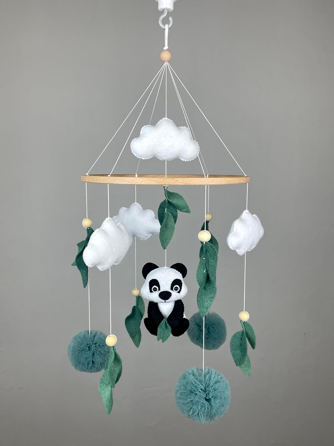 Safari Baby Mobile Neutral Safari Nursery Decor Panda Crib Mobile Neutral Baby Mobile Boho cot Mobile Felt Hanging Mobile Baby Shower Gift New Baby Gift
