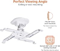 Suport de tavan/perete pentru proiector Amazon Basics, înclinabil, 15 kg - alb 5