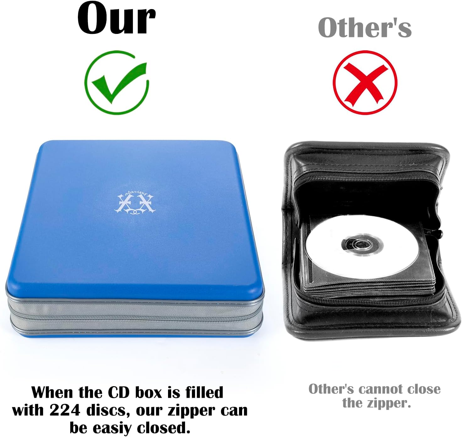 alavisxf xx CD Case, 224 Capacity Hard Plastic Organizer Holder for Car image 4