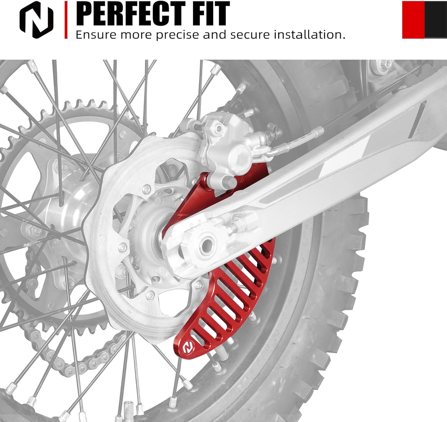 NICECNC Rear Brake Disc Guard Dirt Bike Compatible with GasGas EX MC 125-300 2021-2024 EX F MC F 250-450 2021-2024 EC EC F 250 300 350 2021-2024 Accessories, Red CNC 6061-T6 Aluminum