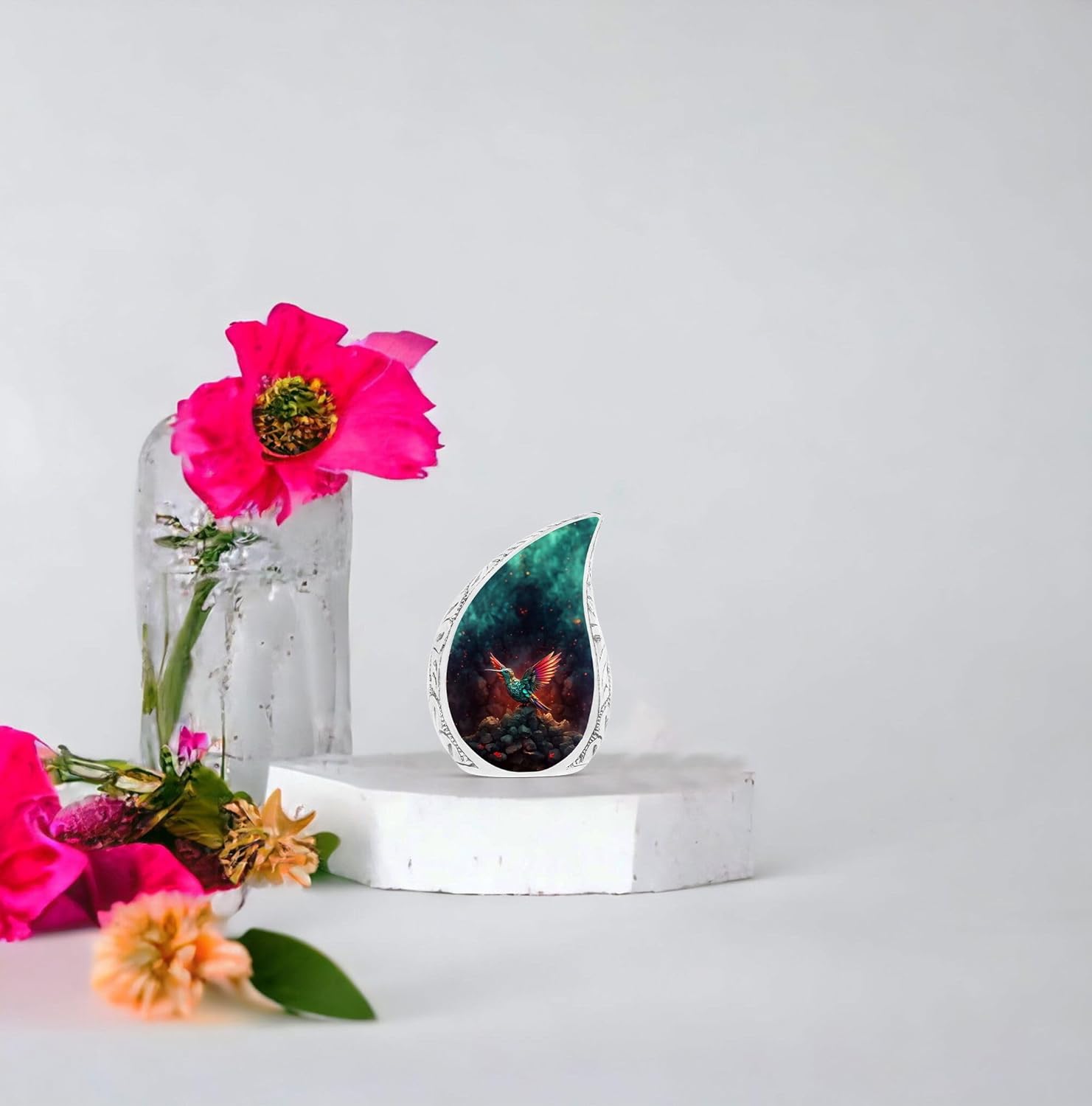 Small Urn, Hummingbird Urn, Teardrop Urns For Human Ashes Adult, Cremation Keepsakes For Ashes, Mini Urns For Human Ashes, Urns For Human Ashes Adult Male Dad, Metal Urn, Miniature Urn 3 Inch Set Of 1