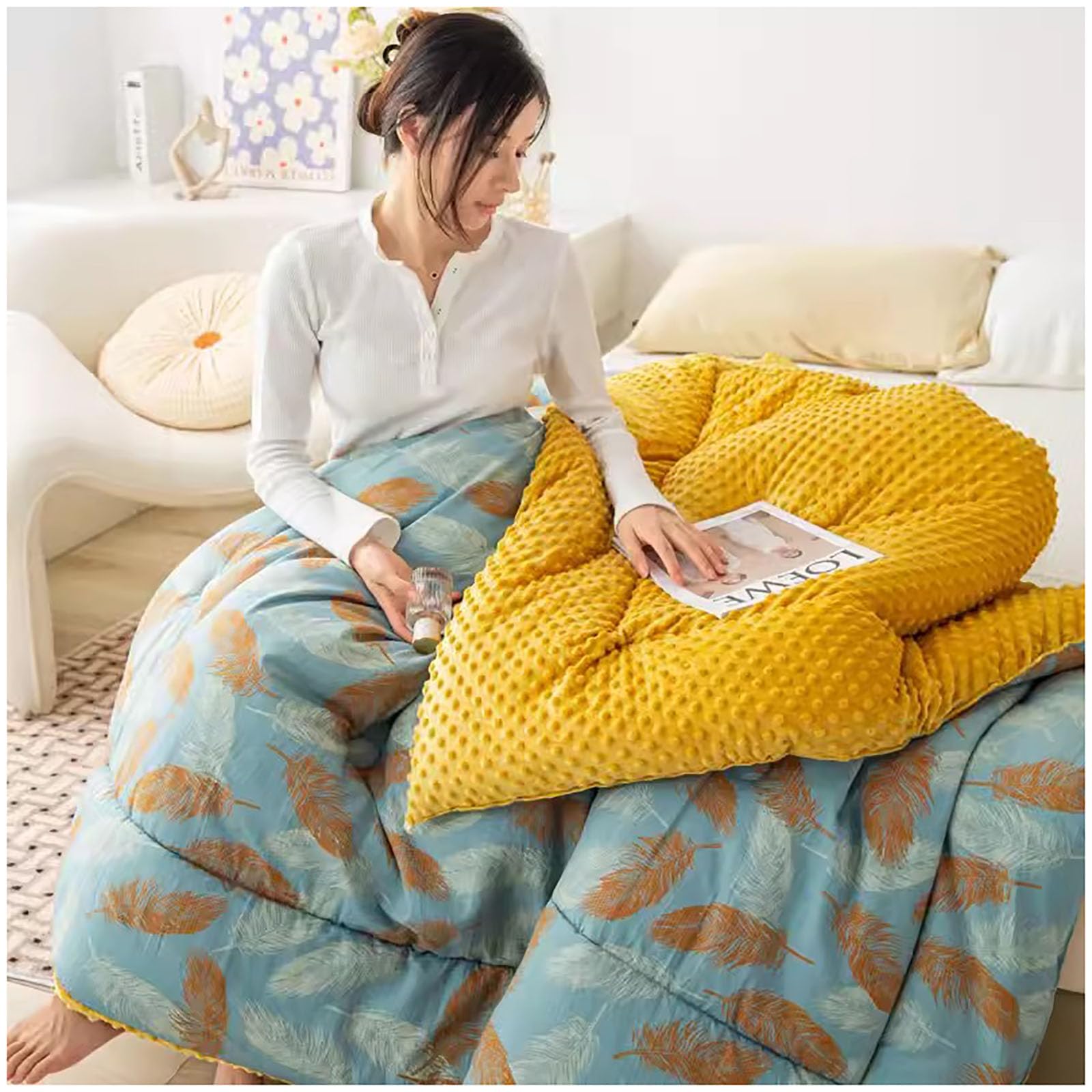 Manta grueso ultra suave ZTGL para inviernos fríos en camas de matrimonio de 200x230cm