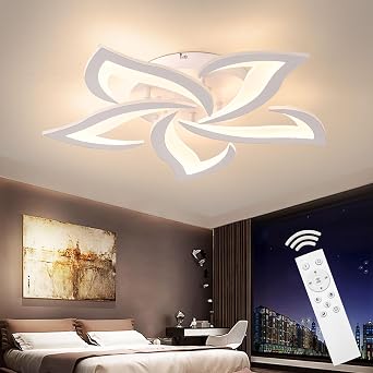 LED Ceiling Light Dimmable, 40W-80W Living Room Lamp with Remote Control App, Colour Changing Modern Ceiling Light Energy Saving Dimming Bedroom Lamp [Energy Class E]