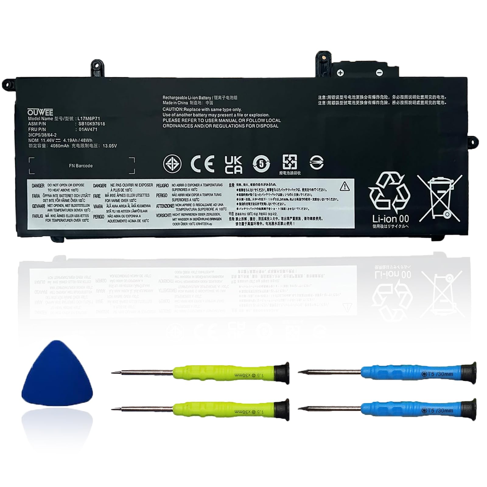 Amazon.com: OUWEE L17M6P71 Laptop Battery Compatible with Lenovo