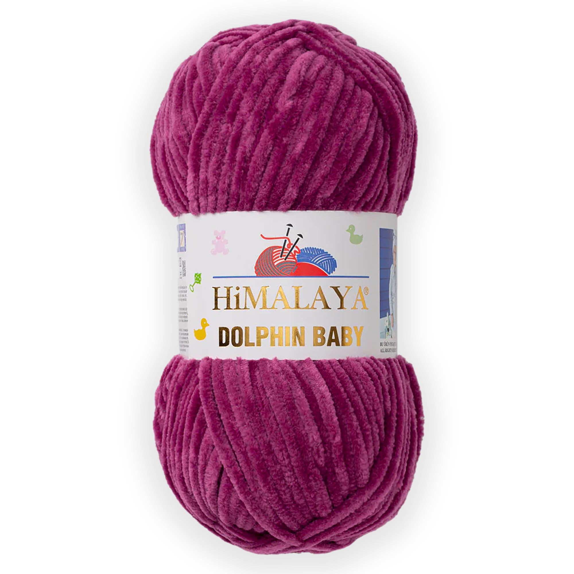 1 Skein/Pack Himalaya Dolphin Baby Chenille Yarn, Each Ball 100 gr (3.5 oz), 120 m (132 Yards), 100% Polyester, Super Bulky Baby Blanket Velvet