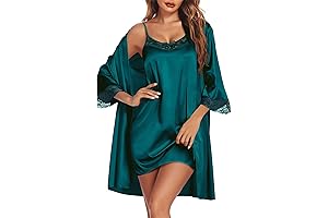 Women's Satin Sleepwear with Sexy Nightgown and Robe Set